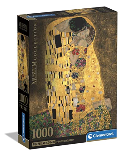 Clementoni 39790 Museum Collection – The Kiss – 1000 Teile Erwachsene, Kunst, Puzzle berühmte Gemälde, Made in Italy, Mehrfarbig von Clementoni