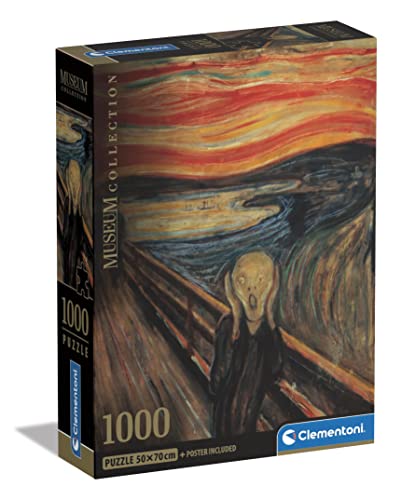 Clementoni 39791 Italien Museum Collection – The Scream – 1000 Teile Erwachsene, Kunst, Puzzle berühmte Gemälde, Made in Italy, Mehrfarbig von Clementoni