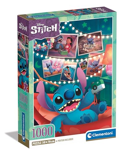 Clementoni Collection Puzzle Compact - Disney Stitch - Puzzle 1000 Teile Ab 14 Jahren, Erwachsenenpuzzle mit Wimmelbild, Geschicklichkeitsspiel für die ganze Familie, 39793 von Clementoni