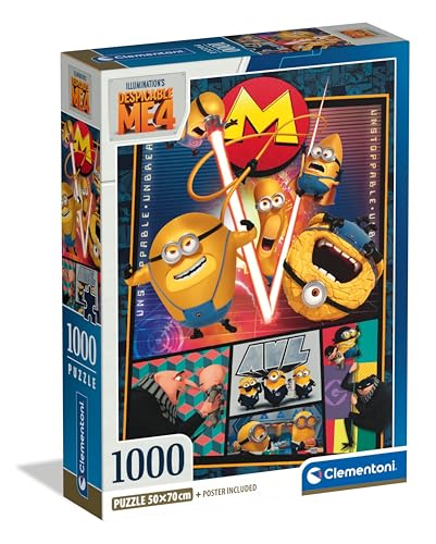 Clementoni Ich – Einfach unverbesserlich 4 Puzzle - Puzzle 1000 Teile Erwachsene - Puzzle Erwachsene in 70 x 50 cm - Minions Puzzle von Clementoni 39798 von Clementoni