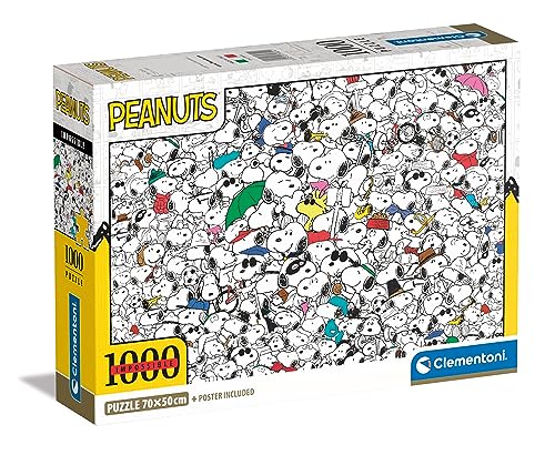 Clementoni 39804 Impossible Peanuts-Puzzle 1000 Teile Für Erwachsene Und Kinder 14 Jahren, Geschicklichkeitsspiel Für Die Ganze Familie, Mehrfarbig von Clementoni