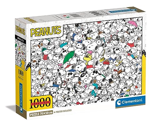 Clementoni - 39804 - Impossible Puzzle Peanuts - Puzzle 1000 Teile Für Erwachsene Und Kinder 14 Jahren, Geschicklichkeitsspiel Für Die Ganze Familie von Clementoni