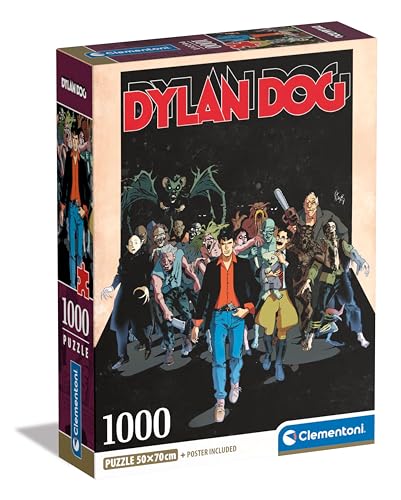 Clementoni 39818 Dylan Dog, Puzzle 1000 Teile, Hochwertige Kollektion, für Erwachsene, Hergestellt in Italien, Multicolor-39818, Multicolor von Clementoni