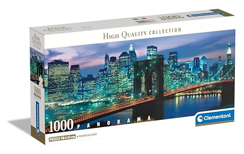 Clementoni New York Puzzle 1000 Teile Erwachsene - Brooklyn Bridge Panorama Puzzle Erwachsene in 98 x 33 cm - Puzzle Erwachsene anspruchsvoll von Clementoni 39867 von Clementoni