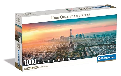 Clementoni Paris Puzzle 1000 Teile Erwachsene - Panorama Puzzle Erwachsene in 98 x 33 cm - Puzzle Erwachsene anspruchsvoll von Clementoni 39868 von Clementoni