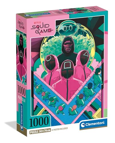 Clementoni Jigsaw Puzzle Collection - Squid Game 2, 1000 Teile - Kompakte Box, Poster inklusive, Puzzle für Erwachsene 14-99 Jahre, Geschenk für Männer/Frauen, Made in Italy, 39901 von Clementoni