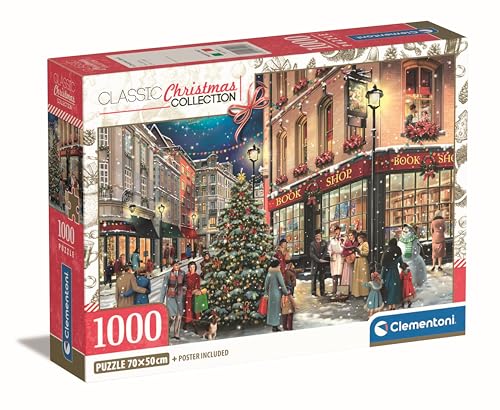 Clementoni 39925 A Christmas Stroll Puzzle 1000 Teile, für Erwachsene, Hergestellt in Italien, Multicolor-39925, Multicolor, 70 x 50 cm von Clementoni