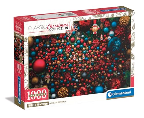 Clementoni 39926 Weihnachten Christmas Vibes, unmöglich 1000 Teile Puzzle, für Erwachsene, Hergestellt in Italien, Multicolor-39926, Multicolor, 70 x 50 cm von Clementoni