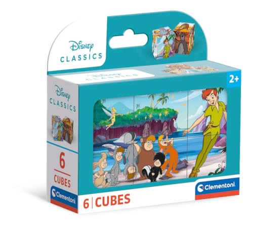 Clementoni Disney Classics 6 Würfel Puzzle Kinder - Geschicklichkeitsspiel für Kinder ab 3 Jahren - Sensorik- & Motorikspielzeug 40657 von Clementoni