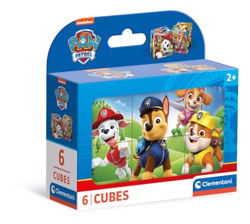 Clementoni Paw Patrol 6 Würfel Puzzle Kinder - Geschicklichkeitsspiel für Kinder ab 3 Jahren - Sensorik- & Motorikspielzeug 40658 von Clementoni