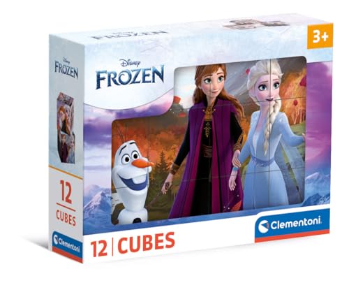 Clementoni 41192 Disney Frozen, 12 Würfel Puzzle, Geschicklichkeitsspiel für Kinder, Hergestellt in Italien, Multicolor-41192, Multicolor von Clementoni