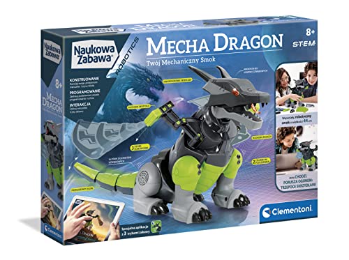 Clementoni 50682 Labor Robotik Mechanischer Drache Spielzeug Education für Kinder ab 8 Jahren Version Polen, Multicoloured von Clementoni