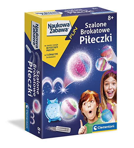 Clementoni 50702 Wissenschaftliches Spaß Verrückte Glitzer Bälle Educational Set für Kinder ab 8 Jahren Version Polen, Multicoloured von Clementoni