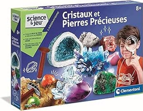 Clementoni - Science & Play - Kristalle und Edelsteine - Wissenschaftsspiel - Labor - Labor - Experimente - Chemische Substanzen - Für Kinder ab 8 Jahren, [Verpackung kann variieren] von Clementoni