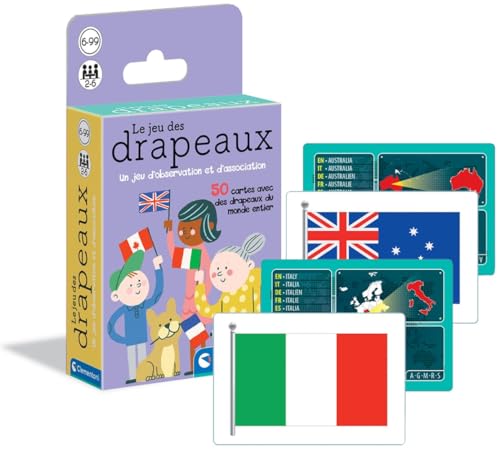 Clementoni 52541 Das Flaggenspiel – Kartenspiel für Kinder – Lernspiel – hergestellt in Italien, ab 6 Jahren, Medium von Clementoni