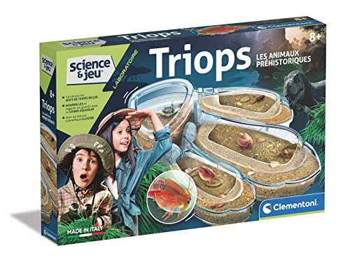 Clementoni - 52565 – Wissenschaft & Laborspiel – Triops, Urzeittiere – wissenschaftliches Spiel 8 Jahre, prähistorische Krebse für Kinder, mit Eiern, französische Version, hergestellt in Italien von Clementoni