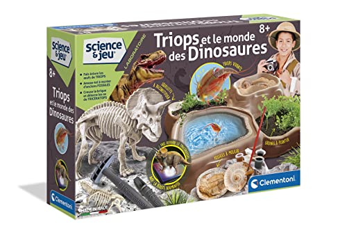 Clementoni - Wissenschaft & Spiel – Triops und die Welt der Dinosaurier – Finden und Zusammenbauen der Fossil – Archäologie-Set für Kinder – Triops Zucht – Wissenschaftliches Spiel – Urzeit – 7 Jahre von Clementoni