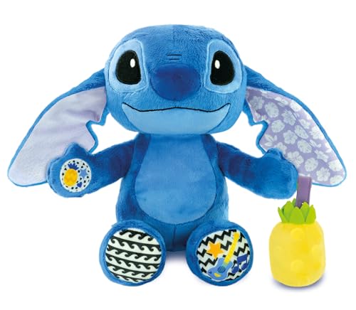 Clementoni 52854 Peluche Musicale Stitch, Mein ultraweiches Plüschtier mit Musik zum Kuscheln – Wiegenlieder + Soundeffekte. Lernspiele für Kinder ab 12 Monaten, Multicolroe von Clementoni