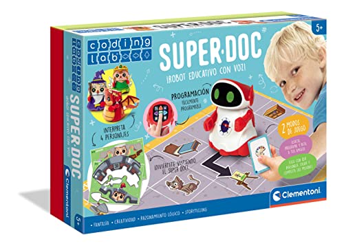 Clementoni 55379.2, Super Doc - Lernroboter für 5 Jahre, Mehrfarbig, 9,6 x 42,4 x 28,0 cm [spanische und englische Version] von Clementoni