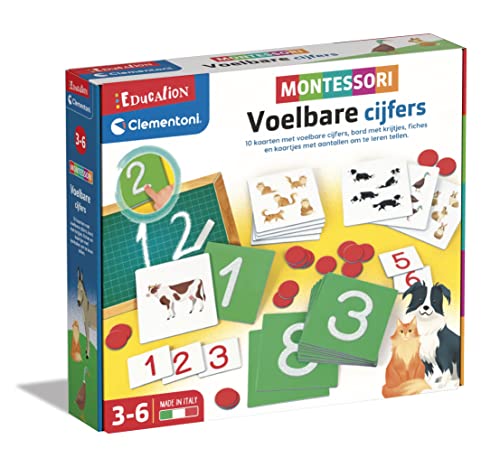 Clementoni 56050 Klassische Lernspiele, Montessori-Fühlbare Zahlen, 3-6 Jahre-56050 von Clementoni