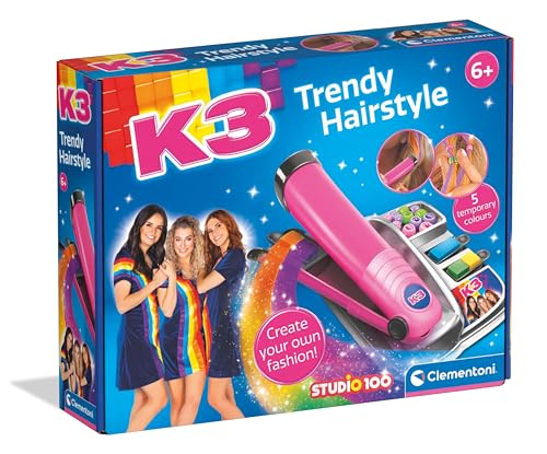 Clementoni 56149 Trendige Frisuren K3-Farben & Basteln, Niederländische Sprache, Kreatives Geschenk Für Kinder 6-10 Jahre, Mädchen, Made In Italy, Weiß von Clementoni