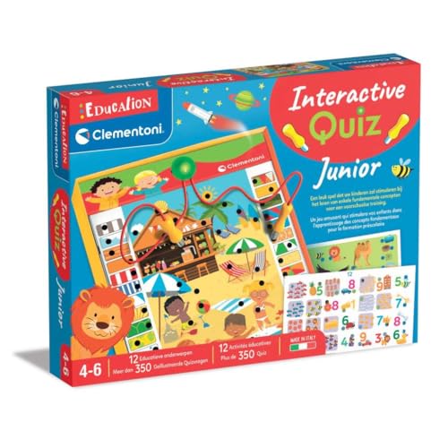 Clementoni 56154 Interactive Quiz Junior, Einsteckmosaik Ist Für Kinder Von 3 Bis 5 Jahre Alt, Multicolor-56154 von Clementoni