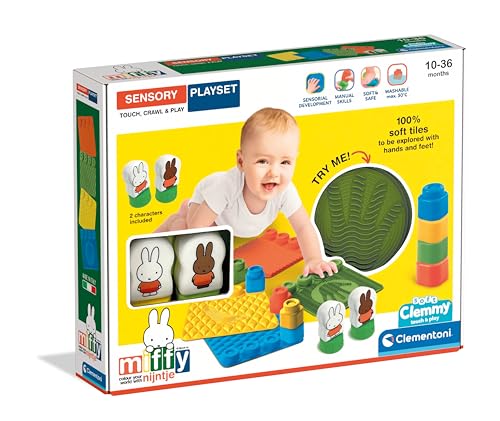 Clementoni - 56186 - Soft Clemmy - Miffy Sensorische Spielset - Blöcke Für Kinder, Blöcke Und Miffy Charakter, Niederländische Sprache, Pädagogisches Spielzeug 18-36 Monate, Made In Italien von Clementoni