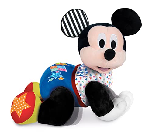 Clementoni Disney Baby Mickey Krabbel mit Mir - Kuscheliges Lernspielzeug für Babys & Kleinkinder, Plüschtier Motorik, Förderung der Entwicklung, 59098 von Clementoni