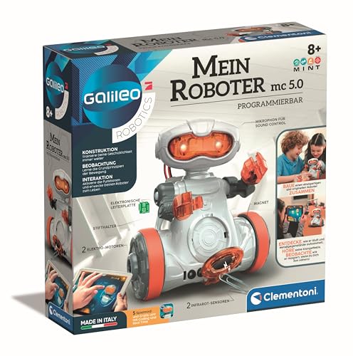 Clementoni Galileo Robotics – Mein Roboter MC 5.0, Robotik für kleine Ingenieure, High-Tech Spielzeug, Programmieren Lernen für Kinder ab 8 Jahren 59158 von Clementoni