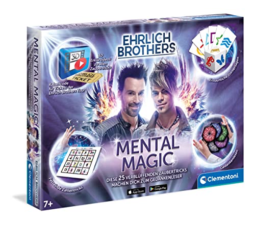 Clementoni Ehrlich Brothers Mental Magic - Zauberkasten für Kinder ab 7 Jahren - Magische Anleitung für verblüffende Zaubertricks inkl. 3D Erklärvideos 59182 von Clementoni