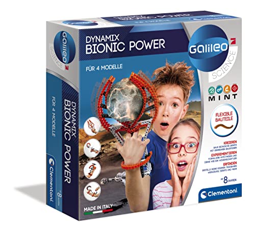 Clementoni 59193 Galileo Build – Dynamix Bionic Power, 200-teiliges Modellspielzeug, Bauset für 4 Verschiedene Modelle, Konstruktionskonzept für Kinder ab 8 Jahren von Clementoni