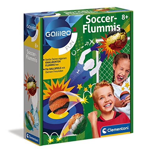 Clementoni Galileo Fun – Soccer Flummis, knallbunte Springbälle zum Selbermachen, sportliche Kickbälle, Experimentierkasten für Kinder ab 8 Jahren 59219 von Clementoni