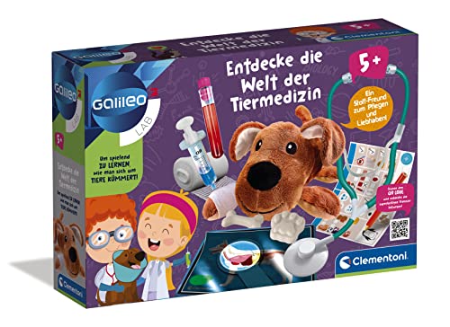 Clementoni Galileo Lab – Entdecke die Welt der Tiermedizin, spannendes Spielset mit vielen Utensilien & nützlichen Informationen, für angehende Tierärzte ab 5 Jahren von Clementoni 59262 von Clementoni