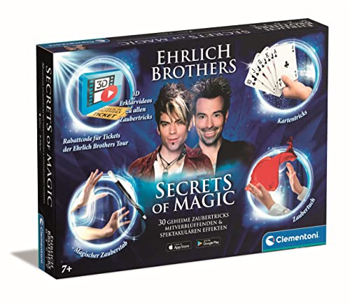 Clementoni Ehrlich Brothers Secrets of Magic - Zauberkasten für Kinder ab 7 Jahren - Magisches Equipment für 30 verblüffende Zaubertricks inkl. 3D Erklärvideos 59312 von Clementoni