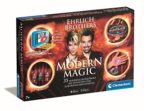 Clementoni Ehrlich Brothers Modern Magic - Zauberkasten für Kinder ab 7 Jahren - Magisches Equipment für 35 Moderne Zaubertricks inkl. 3D Erklärvideos 59313 von Clementoni