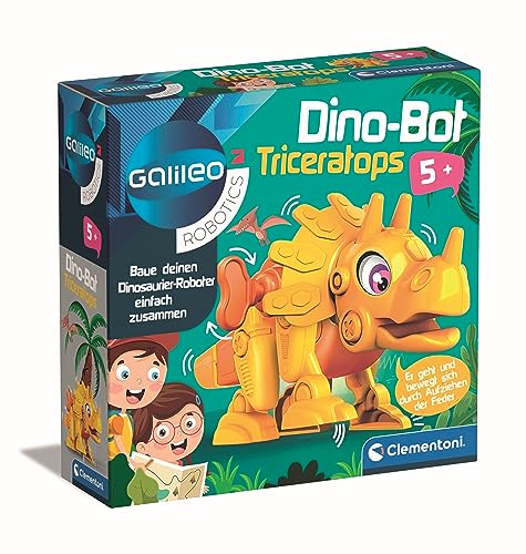 Clementoni Galileo Robotics DinoBot Triceratops - Dinosaurier Modellbausatz,Spielzeug Roboter für Kinder ab 5 Jahren, 59326 von Clementoni