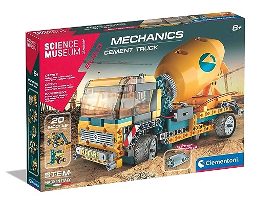 Clementoni 61389 Museum Betonmischer LKW-Gebäude-Set, Mechanik, wissenschaftlich, Wissenschafts-Kit für Kinder ab 8 Jahren, STEM-Spielzeug, englische Version, Made in Italy von Clementoni