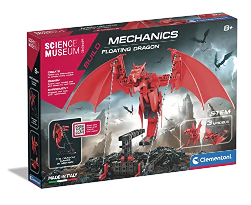 Clementoni 61523 Drache Mechanics Floating Dragon Building Toy for Kids-Educational Science Kit with Tensegrity Design (8+ Years), Mehrfarbig, ‎39.6 x 27.8 x 6 cm von Clementoni