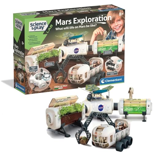 Clementoni 61545 Science & Play Lab-NASA Mars Exploration-Pädagogisch und wissenschaftlich, Wissenschaft Kinder 8 Jahre, STEM-Spielzeug, Experimentier-Set, englische Version hergestellt in Italien von Clementoni