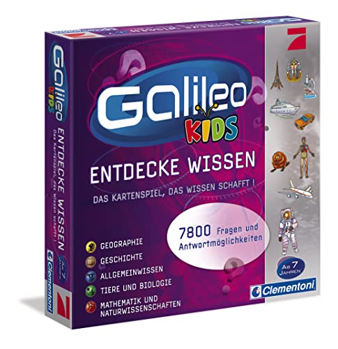 Clementoni Galileo Kids Das große Wissens-Quiz - Lehrreiches Kartenspiel Frage-Antwort-Spiel ab 7 Jahren - Allgemeinwissen & Spaß für die ganze Familie 69159 von Clementoni