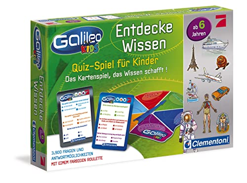 Clementoni Galileo Kids Wissens-Quiz für Kinder - Lehrreiches Kartenspiel mit Frage-Antwort-Spiel ab 6 Jahren - Allgemeinwissen & Spaß für die ganze Familie 69808 von Clementoni