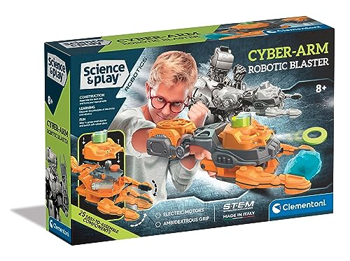 Clementoni 75086 Science & Play Cyber Blaster Arm, Roboterhandschuh, der weiche Scheiben schießt, wissenschaftliches Spielzeug, Experimentierset, Alter 8, englische Version, Made in Italy von Clementoni