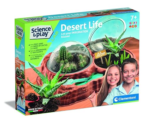 Clementoni 97858 Science & Play LAB – Desert Life, Experimentierkasten zum Erforschen der Wüste, Forscherset mit Sukkulenten-Samen für Kinder ab 7 Jahren Amazon Exclusive von Clementoni