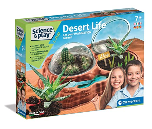 Clementoni 97858 Science & Play LAB – Desert Life, Experimentierkasten zum Erforschen der Wüste, Forscherset mit Sukkulenten-Samen für Kinder ab 7 Jahren Amazon Exclusive von Clementoni