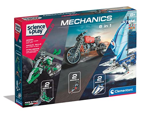 Clementoni 97861 Science & Play Build – Mechanics 6 in 1, Bausatz für 6 detailgetreue Fahrzeugmodelle, mechanisches Konstruktionsspielzeug für Kinder ab 8 Jahren Amazon Exclusive Clementoni 97861 Science & Play Build – Mechanics 6 in 1, Bausatz für 6 detailgetreue Fahrzeugmodelle, mechanisches Konstruktionsspielzeug für Kinder ab 8 Jahren Amazon Exclusive von Clementoni