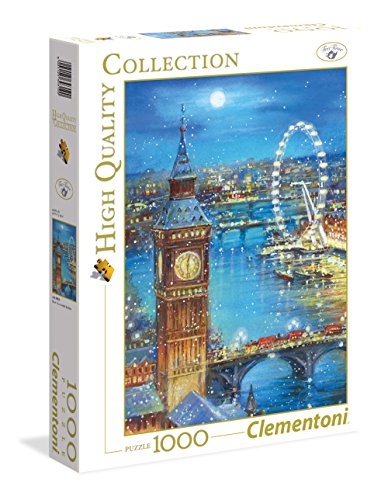 Clementoni - 39319 - Christmas Collection Santa - Schneeflocken auf der Big Ben - Puzzle 1000 Teile, Weihnachtspuzzle Puzzle Erwachsene, Geschicklichkeitsspiel für die ganze Familie, Mehrfarbig von Clementoni