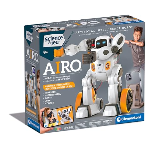 Clementoni - AIRO, Roboter zum Zusammenbauen – ab 9 Jahren – mit künstlicher Intelligenz – Wissenschaft und Spiel Robotics – Spielzeug für Kinder – KI-Technologie von Clementoni