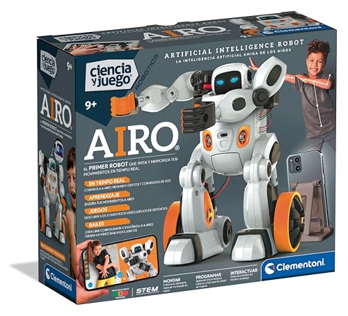 Clementoni - AIRO Roboter mit künstlicher Intelligenz, Lernspielzeug für Kinder, interaktiv mit Gesten und Spracherkennung, ab 8 Jahren - 55513 von Clementoni