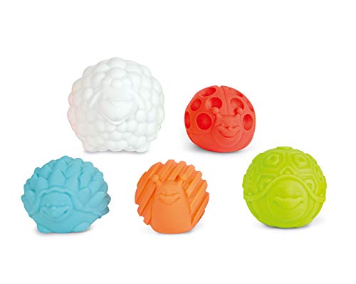 Clementoni 17454 Animal Sensorial Balls – weiche Sinnesbälle – Verschiedene Texturen, Formen und Farben Spielzeug für Neugeborene, Kinder ab 3 Monaten, Mehrfarbig von Clementoni