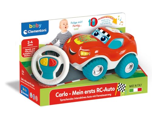 Clementoni Baby Carlo - Mein erstes RC-Auto - Ferngesteuertes Spielzeug-Auto für Kinder ab 2 Jahren 59344, Black von Clementoni